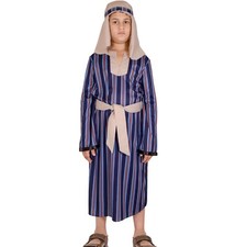 Kids Xmas Nativity Villager Costume Shepherd Townspeople Joseph Dress For Boys