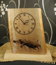 Wooden desk clock fish pike