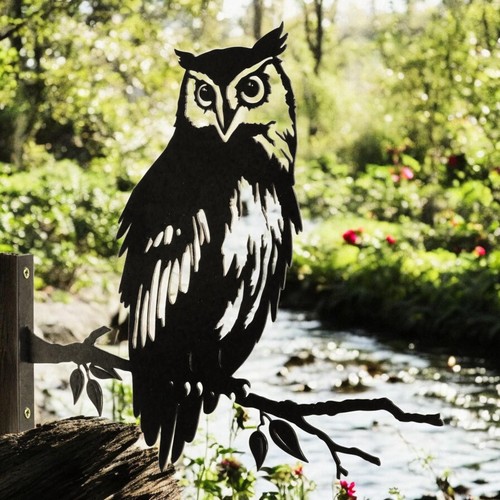 Metal owl large tree - owl,
