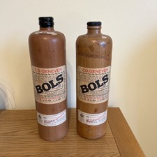 Pair of Vintage Stoneware Bottles Erven Lucas Bols Lootsje Amsterdam Decorative