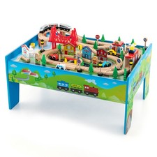 80 Piece Wooden Train Set with