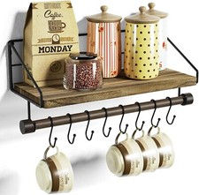 Alsonerbay Floating Shelves Wall Mounted Solid Wood Wall Shelf Decorative Stora