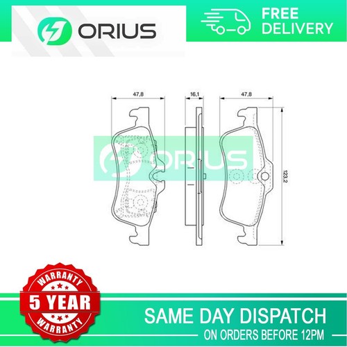 Brake pads set rear orius - pads,