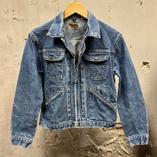 Wrangler Vintage 1960s Blue Bell Denim Jacket Selvedge Denim Zip Up Size 38 60s