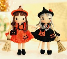 Crochet Pattern copy delightful miniature halloween witch 2 colourways Hal 2