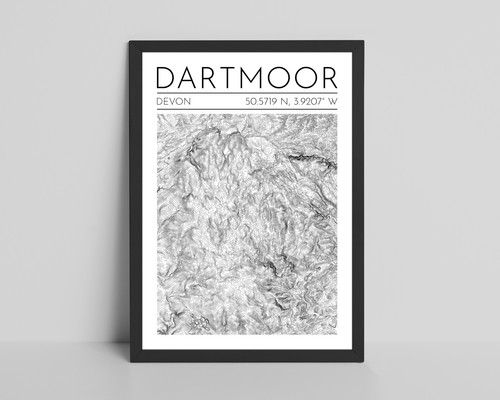 Dartmoor topography map - dartmoor,