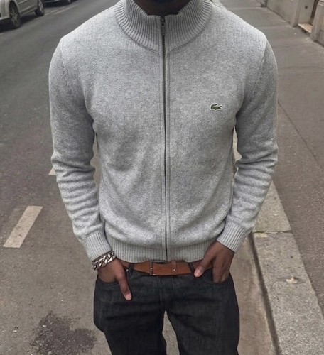 Grey lacoste cardigan - grey,