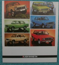 Lada UK brochure 1984 - Riva Saloons & Estates, Niva 4x4 models. 8 pages. Specif