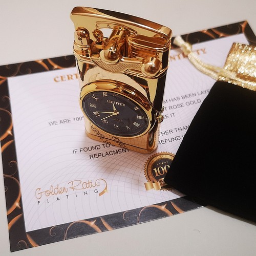 24k gold plated lighter - plated, double
