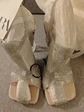 Zara NWT Vinyl Heeled Crystal