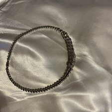 Gorgeous Short Necklace Sparkly Double Front Silver Phase Eight