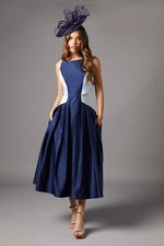 Coast Navy Fit & Flare Dress