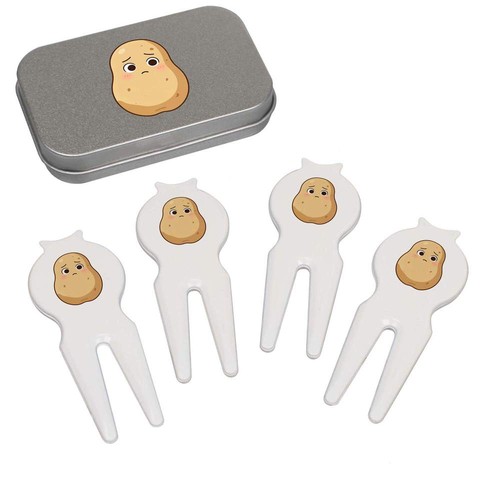 Worried potato golf divot - potato',