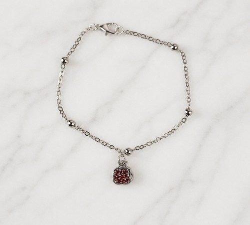 Silver tone bracelet with - silver,