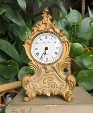 Vintage Mantle Clock History Craft Gold Colour French Rococo Style Spares*