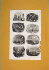 Old Antique Print Natural Scenery Phenomena Termites Ant Hill Birds Nest