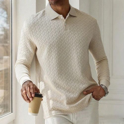 Men long sleeve polo shirt - men,