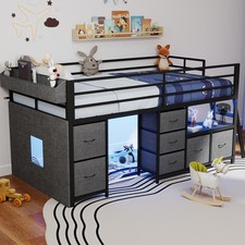 Twin Size Loft Bed Frame with