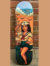 Skateboard Deck Sailor Pin Up Tattoo Art Old School Rockabilly Not Sailor Jerry