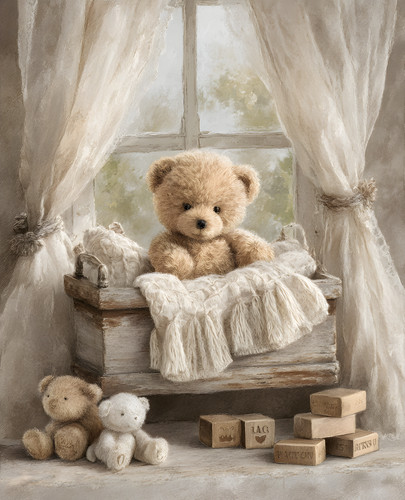 8x10 cozy storybook teddy bear - cozy,