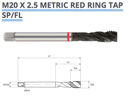 Spiral flute tap m20 5 - tap,