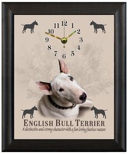 English bull terrier clock wall or freestanding