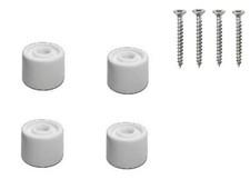 4 White Rubber Door Stop Stops