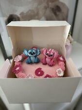 Stitch and Angel Fondant Figures ONLY set, edible cake toppers 
