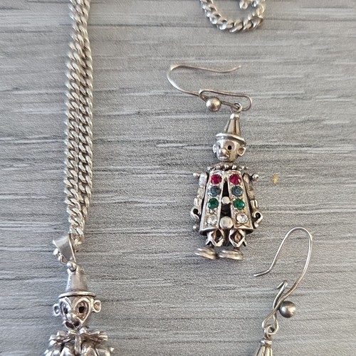 Sterling silver clown dangle - sterling,