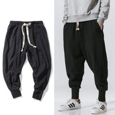 Men Harem Pants Baggy Wide Leg