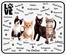 Cat Lovers Gift. Unique non-slip Mouse Mat for Office and Home.