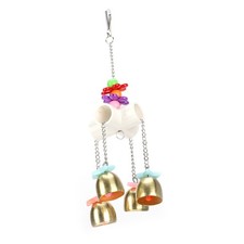 Cute Parrots Toy Bird Play Bite Hanging Bell Bird Cage Decoration Toy