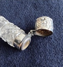 Victorian Levi & Salaman Silver & Cut Glass Perfume Bottle H/M B'Ham 1898