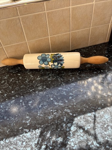 Vintage floral rolling pin - vintage,