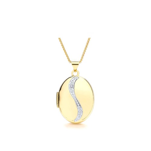 Real diamond oval locket - real,