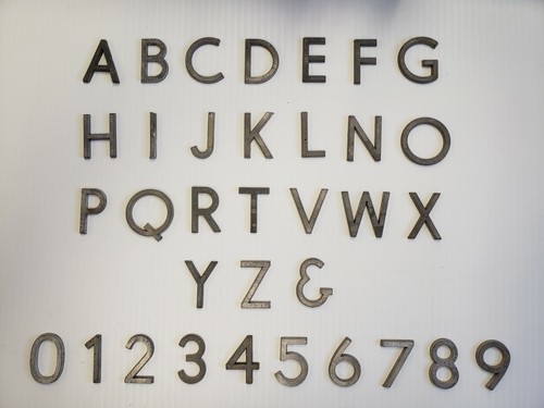 Metal letters and numbers - letters,