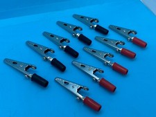 MINI CROCODILE CLIPS BLACK RED ALIGATOR DIY CRAFT HOBBY 50mm TEST PROBE