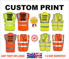 PERSONALISED HI VIS VEST CUSTOM PRINTED HI VIZ HIGH VISIBILITY SAFETY WAISTCOAT