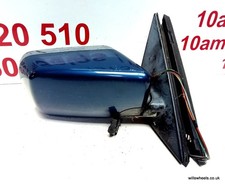 BMW E39 Driver Door Mirror RHS Offside Right Side Topaz Blue
