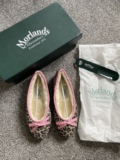 Morlands Sheepskin Slippers Ballet Ballerina Snow Leopard Pink Glastonbury 5 New