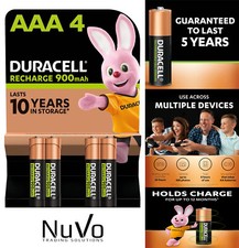 Duracell AAA 900 mAh Rechargeable Batteries Ultra High Power Duralock LR03 MN240