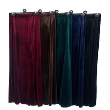 New Womens Luxury Velvet Long Maxi Skirt Stretch  Flared Panel Smart Casual Work