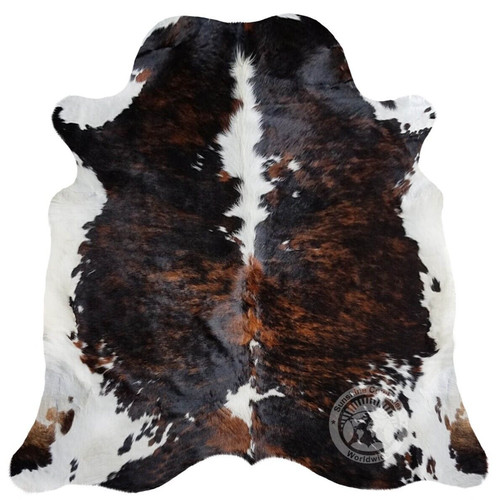 Real cowhide rug brindle white - cowhide,