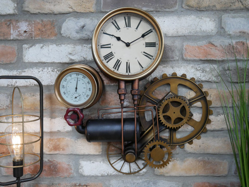 Industrial pipe wall clock - industrial,