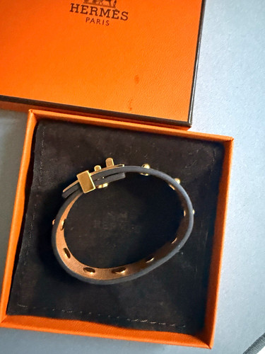 Hermès grey leather buckle - hermès,