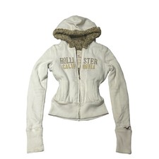 vintage hollister fur zip up