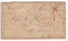 1855 MELBOURNE SHIP LETTER RED