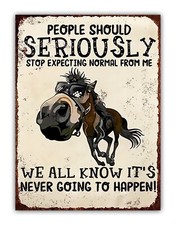 Funny Horse Metal Sign Pet