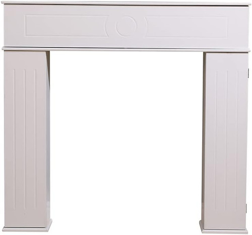 White fireplace surround - white,
