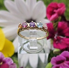 RING - 9ct Gold 5 Multi Gem